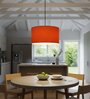 14-Inch Orange Fabric Drum Pendant Light