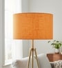 14-Inch Orange Texture Fabric Drum Lampshade