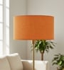 14-Inch Orange Texture Fabric Drum Lampshade