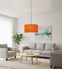 14-Inch Orange Texture Fabric Drum Pendant Light