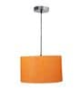 14-Inch Orange Texture Fabric Drum Pendant Light