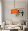 14-Inch Orange Texture Fabric Drum Pendant Light
