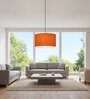 14-Inch Orange Texture Fabric Drum Pendant Light