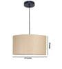 14-Inch Premium Jute Fabric Drum Pendant Light, Modern Hanging Ceiling Lamp