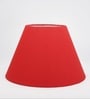 14-Inch Red Fabric Conical Lampshade