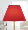 14-Inch Red Fabric Conical Lampshade