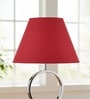 14-Inch Red Fabric Conical Lampshade