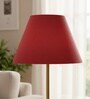 14-Inch Red Fabric Conical Lampshade