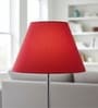 14-Inch Red Fabric Conical Lampshade