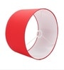 14-Inch Red Fabric Drum Lampshade