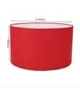 14-Inch Red Fabric Drum Lampshade