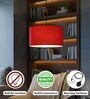 14-Inch Red Fabric Drum Pendant Light