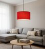 14-Inch Red Fabric Drum Pendant Light