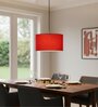 14-Inch Red Fabric Drum Pendant Light