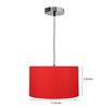 14-Inch Red Fabric Drum Pendant Light
