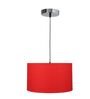 14-Inch Red Fabric Drum Pendant Light