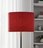 14-Inch Red Jute Fabric Drum Lampshade