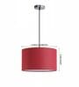 14-Inch Red Jute Fabric Drum Pendant Light