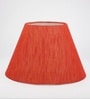 14-Inch Red Texture Fabric Conical Lampshade