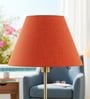 14-Inch Red Texture Fabric Conical Lampshade