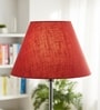 14-Inch Red Texture Fabric Conical Lampshade