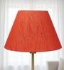 14-Inch Red Texture Fabric Conical Lampshade