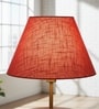 14-Inch Red Texture Fabric Conical Lampshade