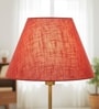 14-Inch Red Texture Fabric Conical Lampshade