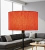 14-Inch Red Texture Fabric Drum Lampshade