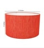 14-Inch Red Texture Fabric Drum Lampshade