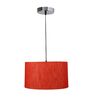 14-Inch Red Texture Fabric Drum Pendant Light