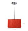 14-Inch Red Texture Fabric Drum Pendant Light