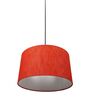 14-Inch Red Texture Fabric Drum Pendant Light