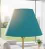 14-Inch Teal Fabric Conical Lampshade