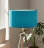 14-Inch Teal Fabric Drum Lampshade