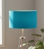 14-Inch Teal Fabric Drum Lampshade