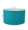 14-Inch Teal Fabric Drum Lampshade