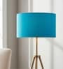 14-Inch Teal Fabric Drum Lampshade