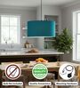 14-Inch Teal Fabric Drum Pendant Light