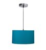 14-Inch Teal Fabric Drum Pendant Light