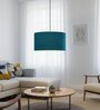 14-Inch Teal Fabric Drum Pendant Light