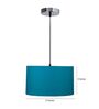 14-Inch Teal Fabric Drum Pendant Light
