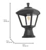 14-Inch Victorian Outdoor Gate Light | Durable Black Polycarbonate Post Lamp