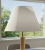 14-Inch White Fabric Conical Lampshade