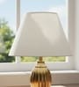 14-Inch White Fabric Conical Lampshade