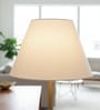 14-Inch White Fabric Conical Lampshade
