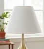 14-Inch White Fabric Conical Lampshade