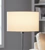 14-Inch White Fabric Drum Lampshade