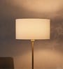 14-Inch White Fabric Drum Lampshade