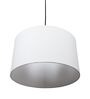 14-Inch White Fabric Drum Pendant Light